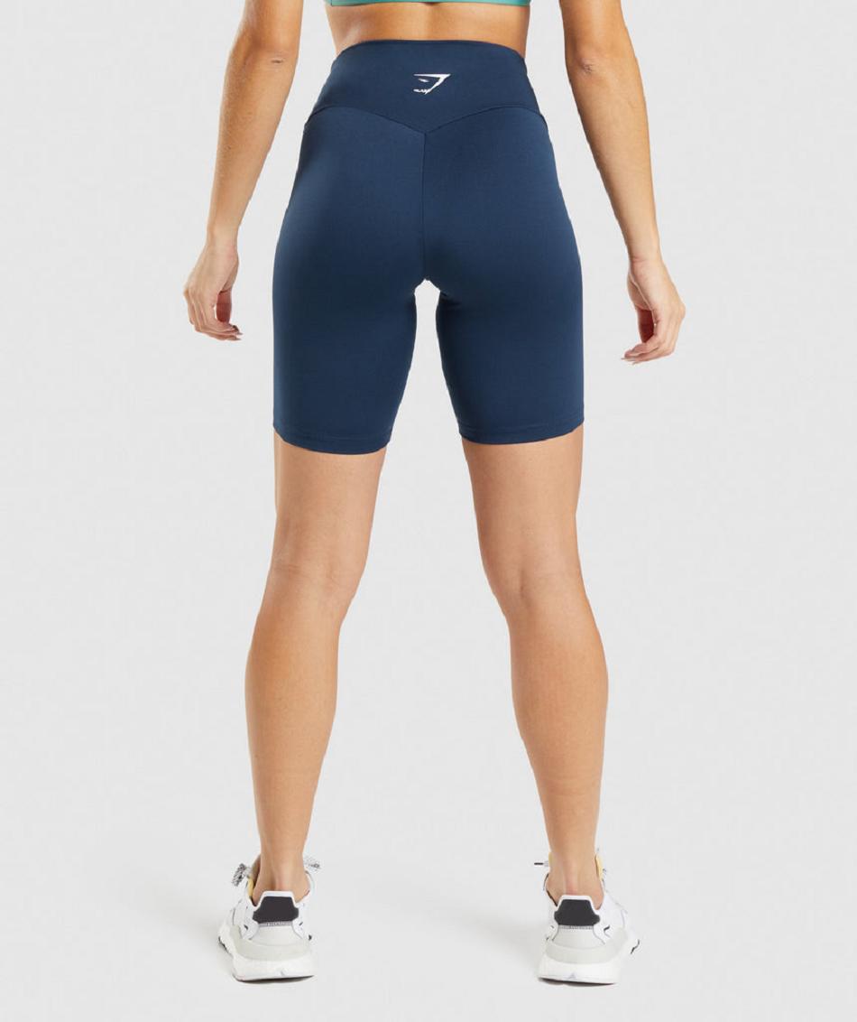 Pantalones Cortos Gymshark Entrenamiento Cycling Mujer Azul Marino | CO 2684WNB